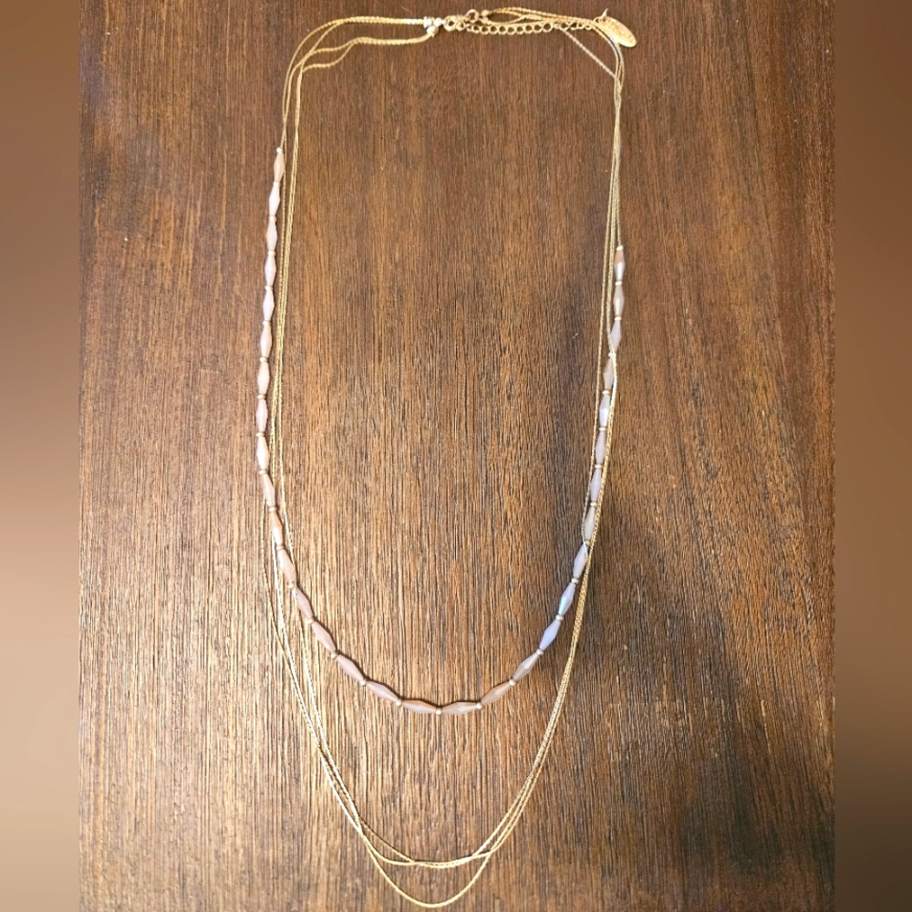 Gold and Pink Layered Necklace